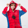 Diseño de Spiderman pijama con capucha de franela suave